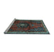 Sideview of Machine Washable Persian Light Blue Traditional Rug, wshtr45lblu