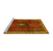 Sideview of Machine Washable Persian Yellow Traditional Rug, wshtr45yw