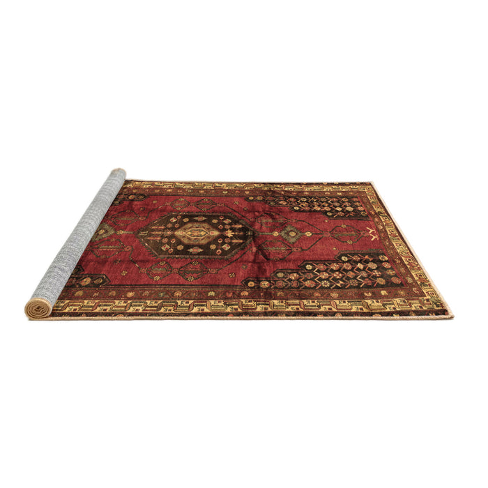 Sideview of Machine Washable Persian Brown Traditional Rug, wshtr45brn
