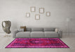 Machine Washable Persian Pink Traditional Rug in a Living Room, wshtr45pnk