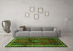 Machine Washable Persian Green Traditional Area Rugs in a Living Room,, wshtr45grn