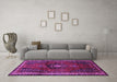 Machine Washable Persian Purple Traditional Area Rugs in a Living Room, wshtr45pur