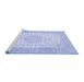 Sideview of Machine Washable Medallion Blue Traditional Rug, wshtr4600blu