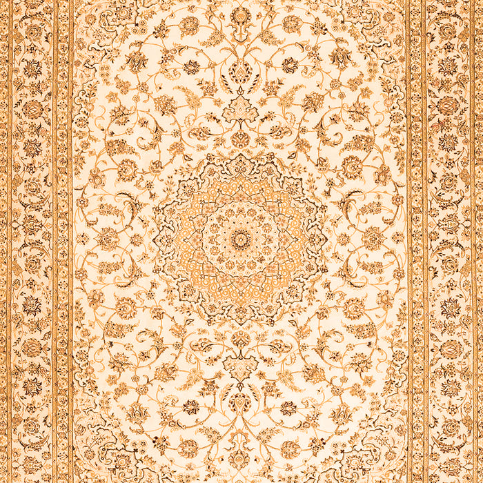 Serging Thickness of Machine Washable Medallion Orange Traditional Area Rugs, wshtr4600org