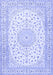 Machine Washable Medallion Blue Traditional Rug, wshtr4600blu