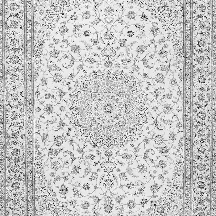 Serging Thickness of Machine Washable Medallion Gray Traditional Rug, wshtr4600gry