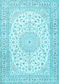 Medallion Light Blue Traditional Rug, tr4600lblu