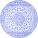 Round Medallion Blue Traditional Rug, tr4600blu