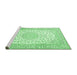 Sideview of Machine Washable Medallion Emerald Green Traditional Area Rugs, wshtr4600emgrn