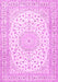 Machine Washable Medallion Pink Traditional Rug, wshtr4600pnk