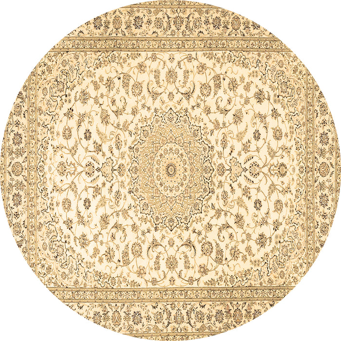 Round Medallion Brown Traditional Rug, tr4600brn