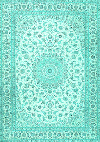 Medallion Turquoise Traditional Rug, tr4600turq