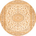 Square Medallion Orange Traditional Rug, tr4600org