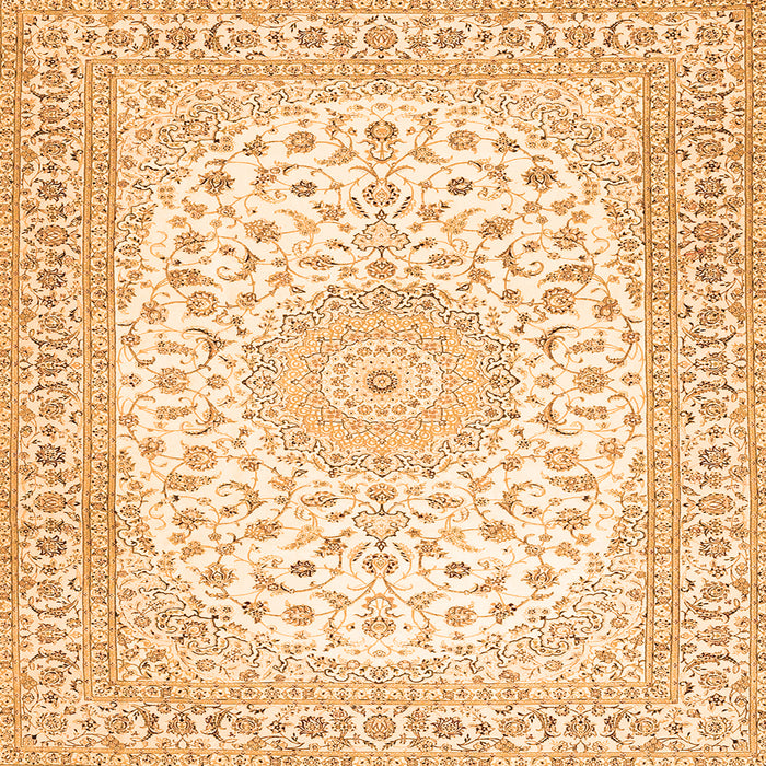 Serging Thickness of Medallion Orange Traditional Rug, tr4600org