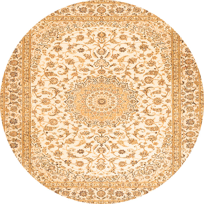 Machine Washable Medallion Orange Traditional Area Rugs, wshtr4600org