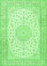 Serging Thickness of Machine Washable Medallion Green Traditional Area Rugs, wshtr4600grn