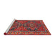 Sideview of Machine Washable Traditional Mauve Taupe Purple Rug, wshtr4601