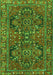 Serging Thickness of Machine Washable Persian Green Traditional Area Rugs, wshtr4601grn