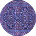 Round Persian Blue Traditional Rug, tr4601blu