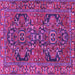 Square Machine Washable Persian Purple Traditional Area Rugs, wshtr4601pur