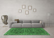 Machine Washable Persian Emerald Green Traditional Area Rugs in a Living Room,, wshtr4601emgrn