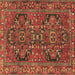 Square Persian Brown Traditional Rug, tr4601brn