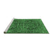 Sideview of Machine Washable Persian Emerald Green Traditional Area Rugs, wshtr4601emgrn