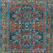 Square Persian Light Blue Traditional Rug, tr4601lblu