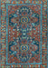 Machine Washable Persian Light Blue Traditional Rug, wshtr4601lblu