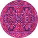 Round Persian Pink Traditional Rug, tr4601pnk