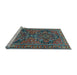 Sideview of Machine Washable Persian Light Blue Traditional Rug, wshtr4601lblu
