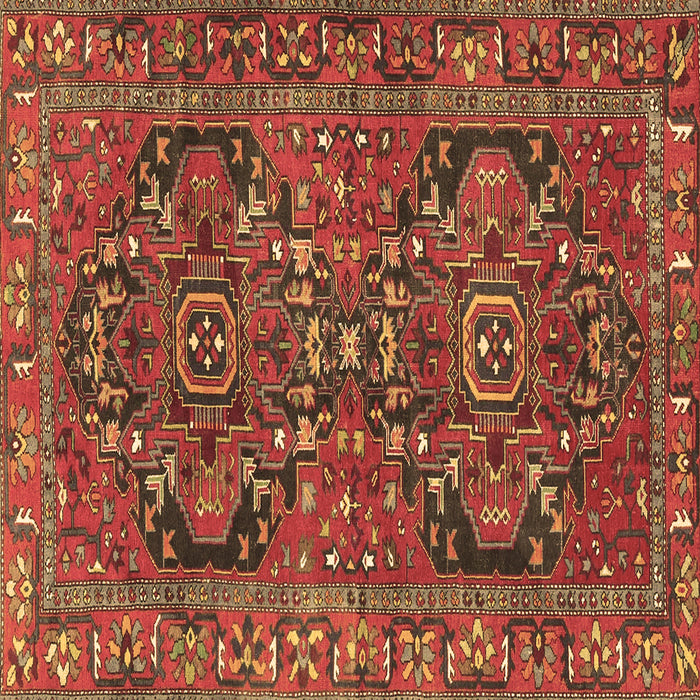 Square Machine Washable Persian Brown Traditional Rug, wshtr4601brn