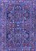 Machine Washable Persian Blue Traditional Rug, wshtr4601blu