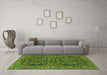 Machine Washable Persian Green Traditional Area Rugs in a Living Room,, wshtr4601grn