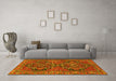 Machine Washable Persian Yellow Traditional Rug in a Living Room, wshtr4601yw