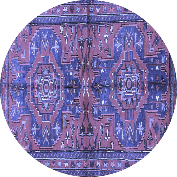 Round Persian Blue Traditional Rug, tr4602blu