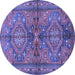 Round Persian Blue Traditional Rug, tr4602blu
