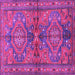 Square Machine Washable Persian Purple Traditional Area Rugs, wshtr4602pur