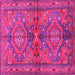 Square Machine Washable Persian Pink Traditional Rug, wshtr4602pnk