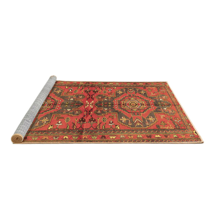 Sideview of Machine Washable Persian Brown Traditional Rug, wshtr4602brn