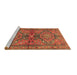 Sideview of Machine Washable Persian Brown Traditional Rug, wshtr4602brn