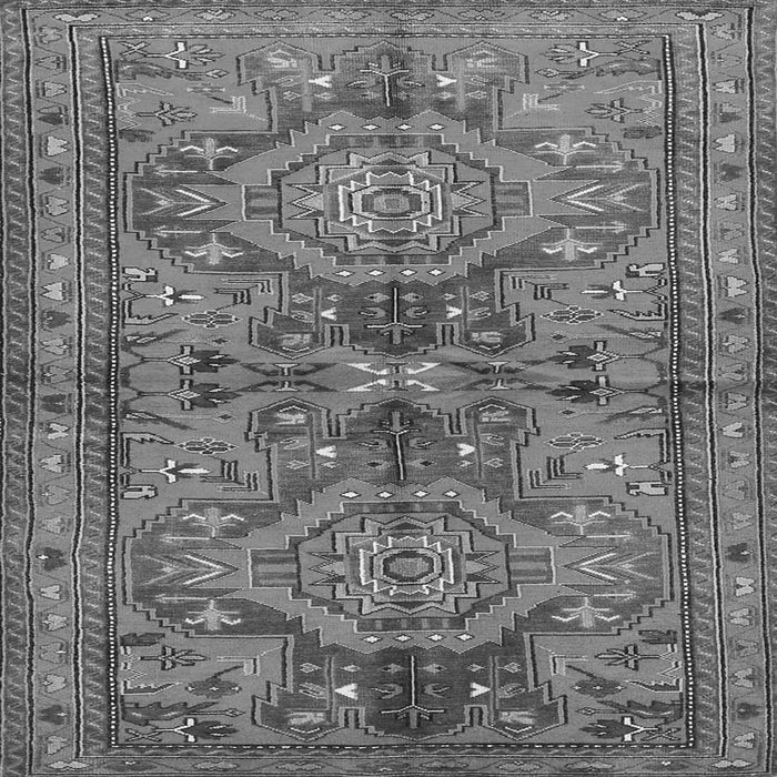 Round Machine Washable Persian Gray Traditional Rug, wshtr4602gry