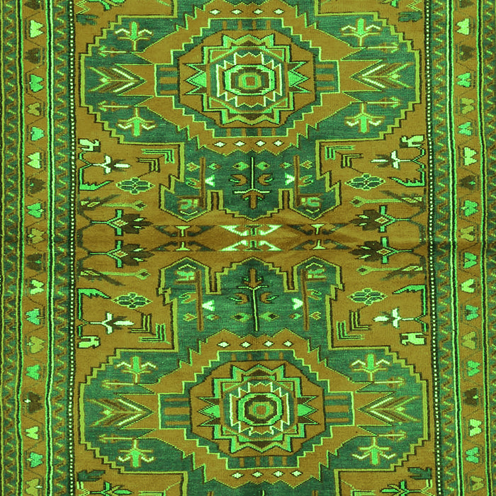 Serging Thickness of Machine Washable Persian Green Traditional Area Rugs, wshtr4602grn
