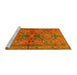 Sideview of Machine Washable Persian Yellow Traditional Rug, wshtr4602yw