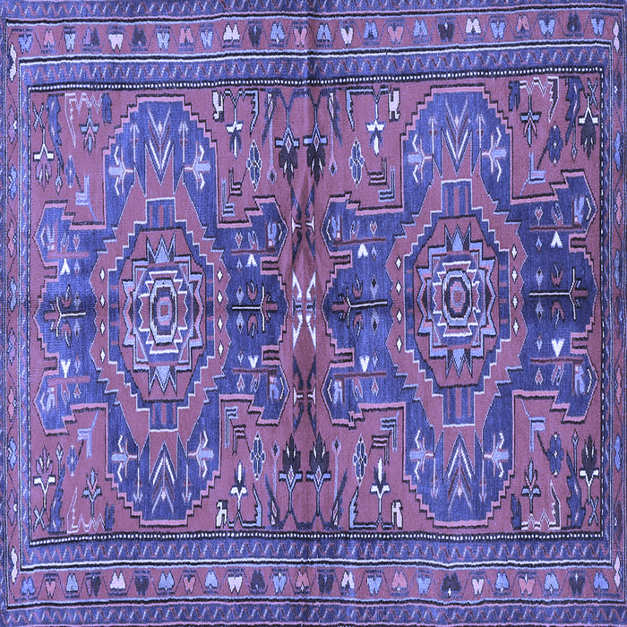 Square Persian Blue Traditional Rug, tr4602blu