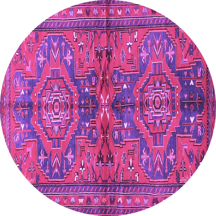Round Machine Washable Persian Purple Traditional Area Rugs, wshtr4602pur