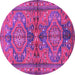 Round Persian Purple Traditional Rug, tr4602pur