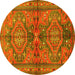 Round Persian Yellow Traditional Rug, tr4602yw