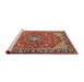 Sideview of Machine Washable Traditional Sand Brown Rug, wshtr4603