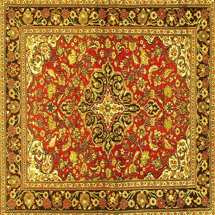 Square Medallion Yellow Traditional Rug, tr4603yw